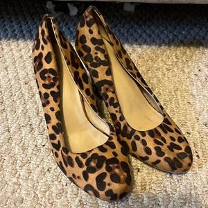 Cheetah wedge heels